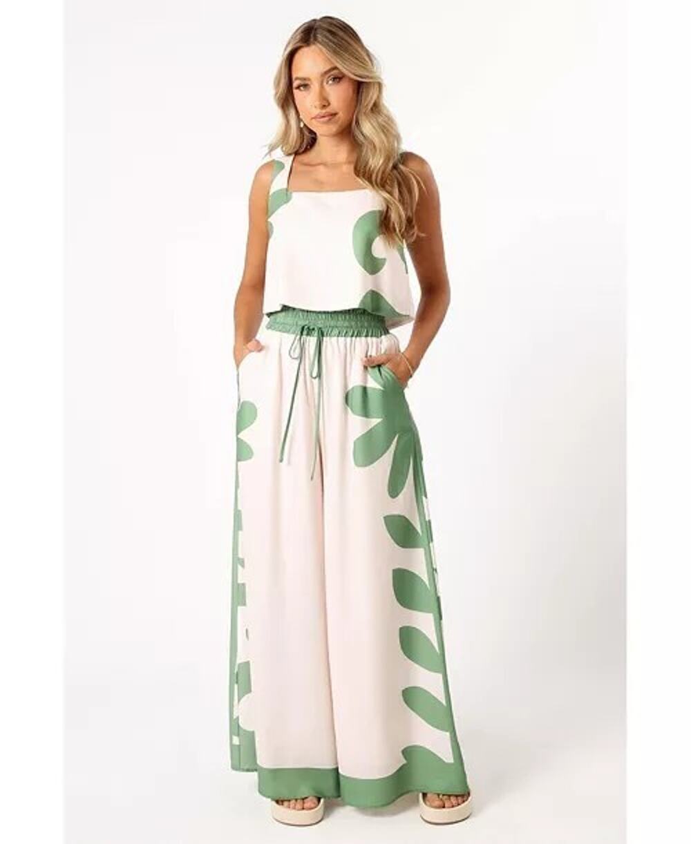 Petal And Pup Timothy Set Linen Blend Tank & Wide Leg Pants XS Resort Beach Boho